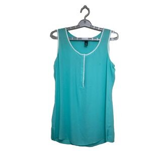 Alfani Woman Top‎ Aqua Color Sleeveless W/ Embellished Size 6
